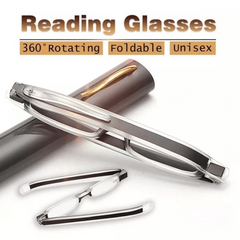 Foldable 360 Rotation Reading Glasses Relieve Eye Fatigue Portable with Case