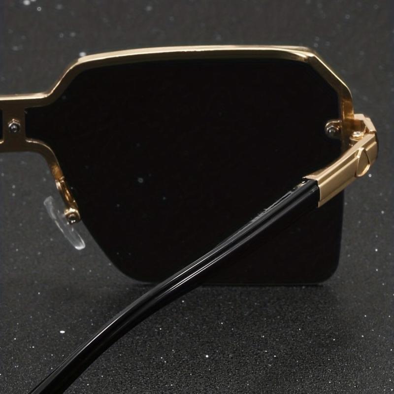 Men Geometric Frame Sunglasses Zinc Alloy PC Eyewear
