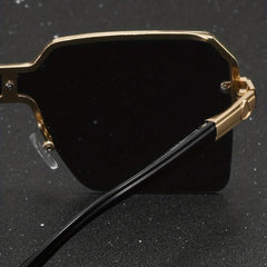 Men Geometric Frame Sunglasses Zinc Alloy PC Eyewear