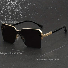 Men Geometric Frame Sunglasses Zinc Alloy PC Eyewear