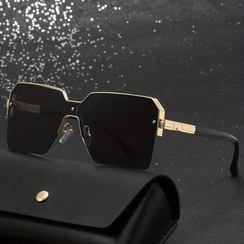 Men Geometric Frame Sunglasses Zinc Alloy PC Eyewear
