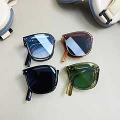 Foldable Sunglasses Unisex Polarized Transparent Vintage Sun Glasses