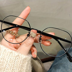 Round Frame Anti Light Glasses for Women Men