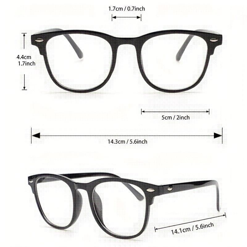 2 Pairs Light Blocking Glasses Classic Square Clear Lens Anti Eyestrain