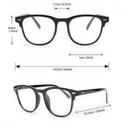 2 Pairs Light Blocking Glasses Classic Square Clear Lens Anti Eyestrain