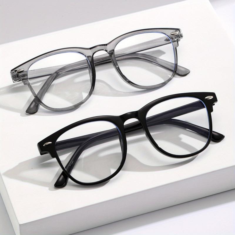 2 Pairs Light Blocking Glasses Classic Square Clear Lens Anti Eyestrain