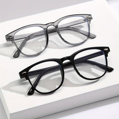 2 Pairs Light Blocking Glasses Classic Square Clear Lens Anti Eyestrain