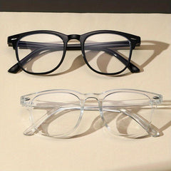 2 Pairs Light Blocking Glasses Classic Square Clear Lens Anti Eyestrain