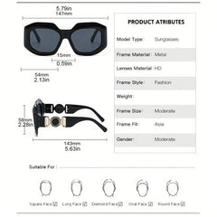 Oversized Block Frame Sunglasses UV400