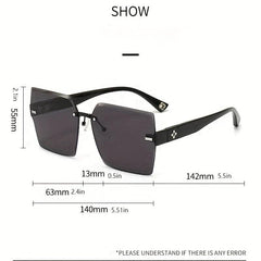 Square Sunglasses Gradient Lens Cut Edge Glasses