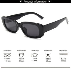 Rectangle Sunglasses Vintage Square Frame UV400