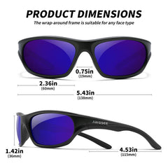 AWGSEE Polarized Sports Sunglasses For Men TR90 Frame 100 UV Protection