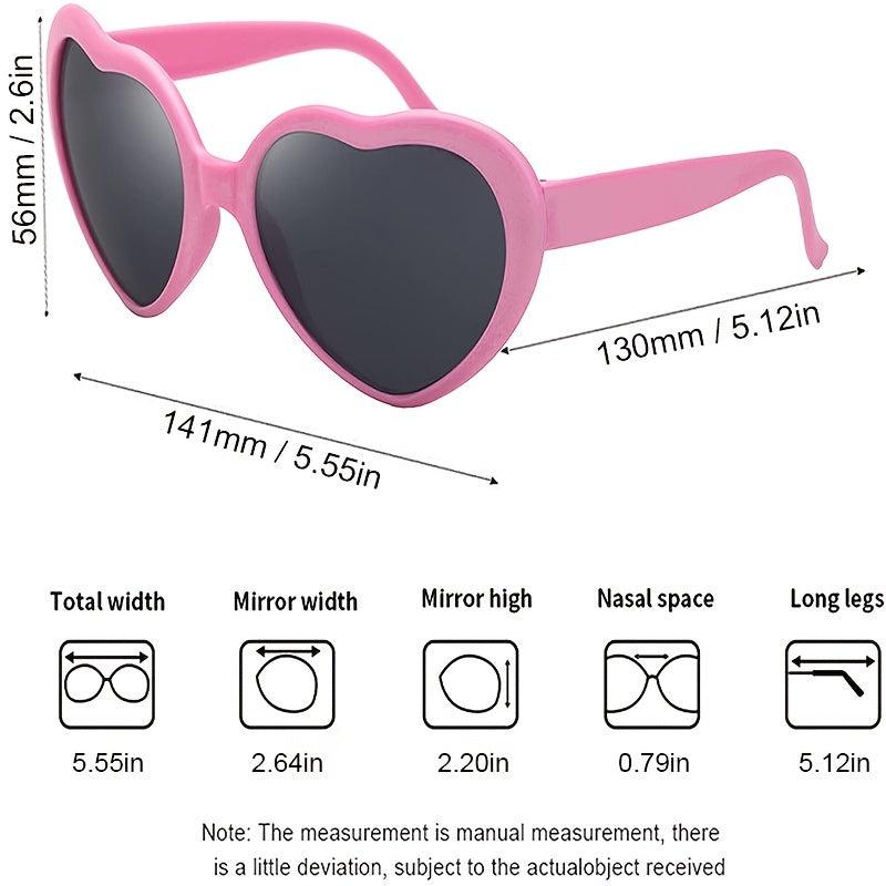 Heart Glasses Block Oversized Eyeglasses Heart Effect Diffraction Novelty Eyewea