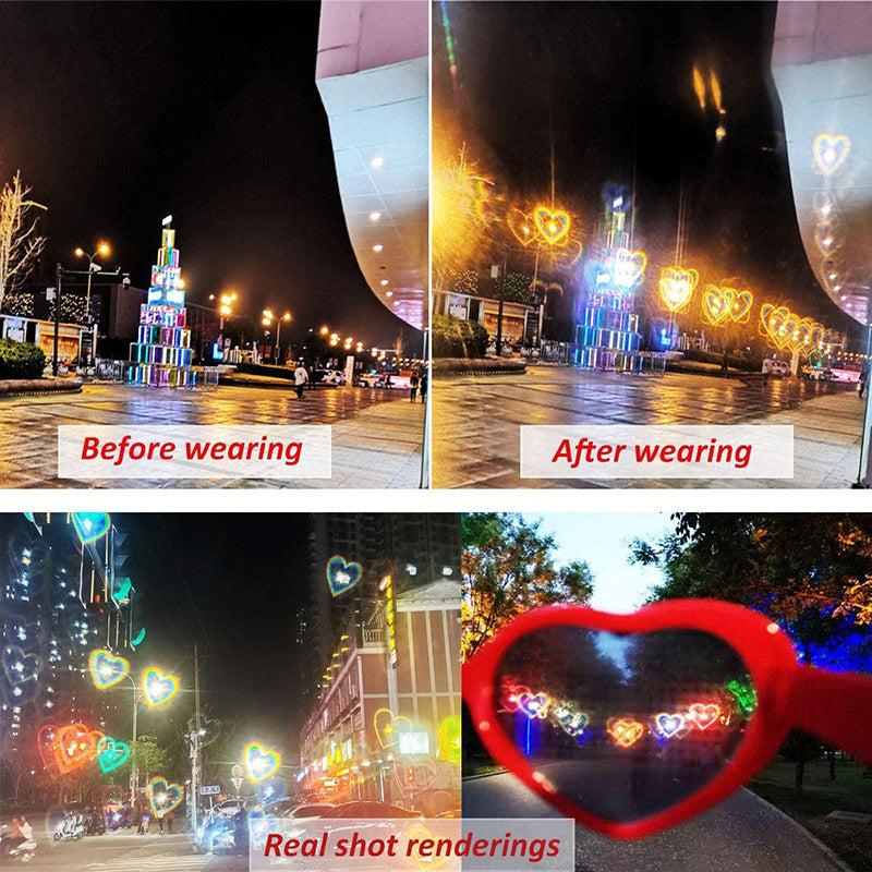 Heart Glasses Block Oversized Eyeglasses Heart Effect Diffraction Novelty Eyewea