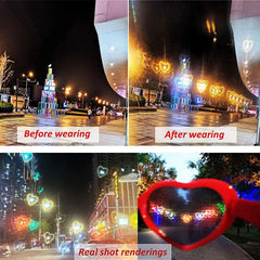 Heart Glasses Block Oversized Eyeglasses Heart Effect Diffraction Novelty Eyewea