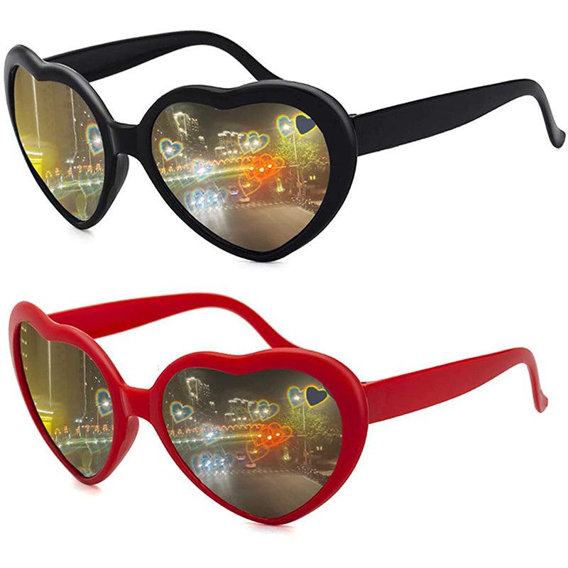 Heart Glasses Block Oversized Eyeglasses Heart Effect Diffraction Novelty Eyewea