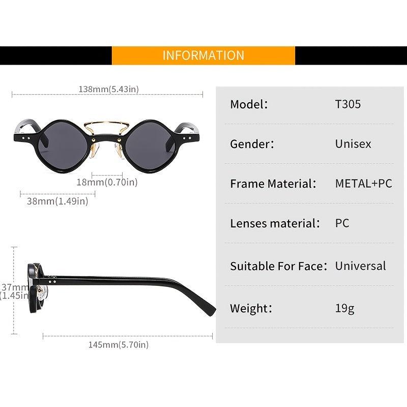 Men's Punk Hip Hop Small Frame Motorcycle Sunglasses