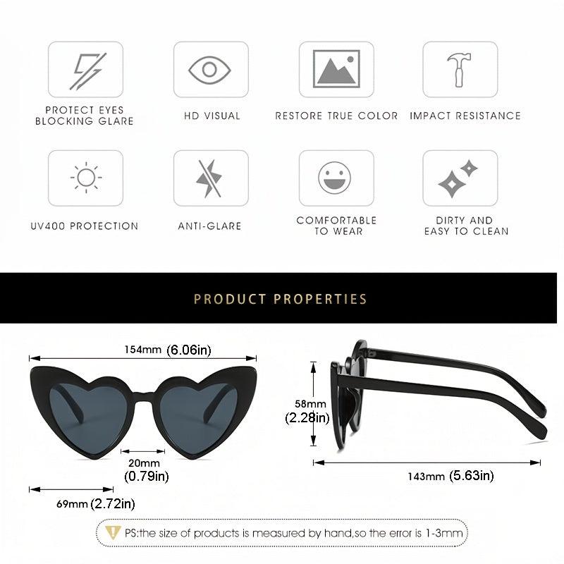 Heart Shaped Sunglasses Candy Frame UV Protection