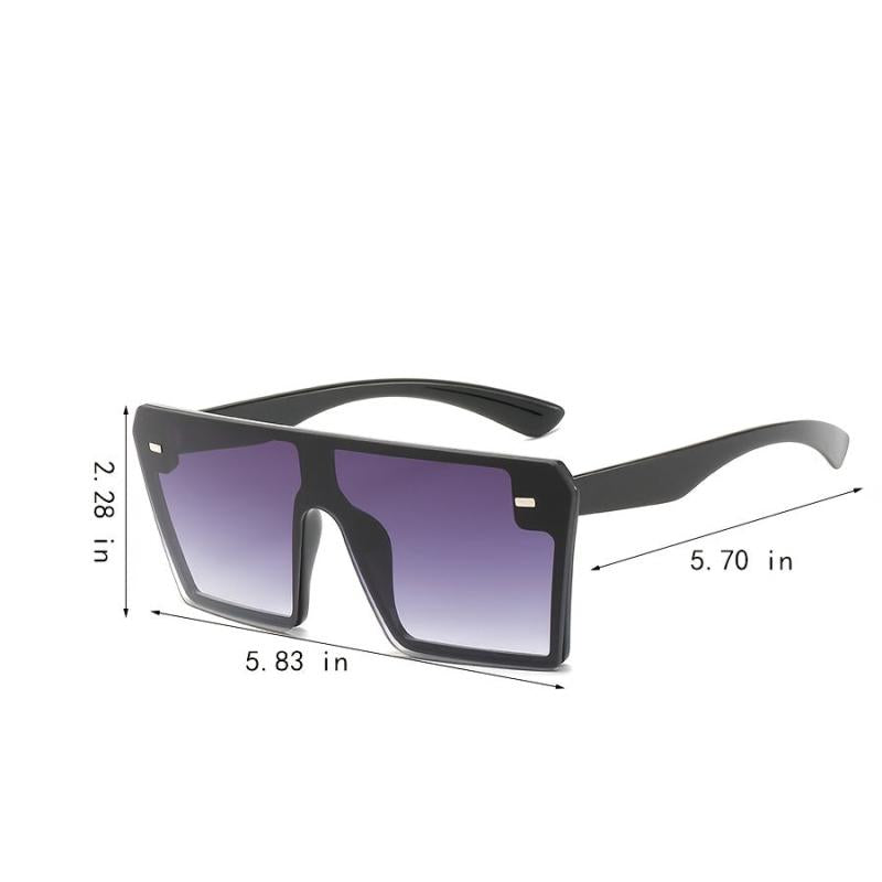 Rimless Square Sunglasses Women's Large Frame Sunshade Eyewear