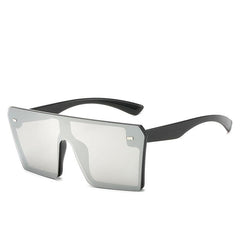 Rimless Square Sunglasses Women's Large Frame Sunshade Eyewear