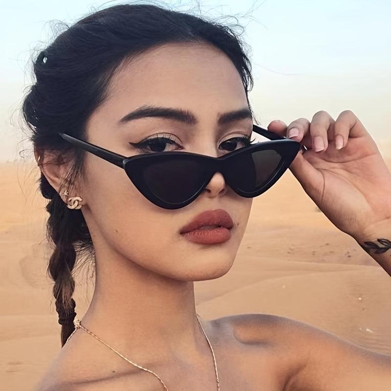 Vintage Narrow Cat Eye Sunglasses Clout Goggles Plastic Frame Sun Glasses