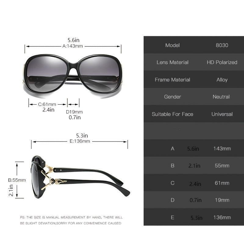 Polarized Oval Sunglasses Fox Hollow Temple Sunshade Glasses