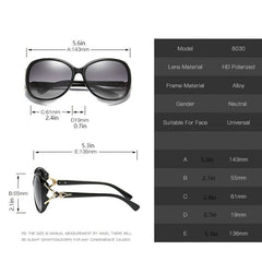 Polarized Oval Sunglasses Fox Hollow Temple Sunshade Glasses