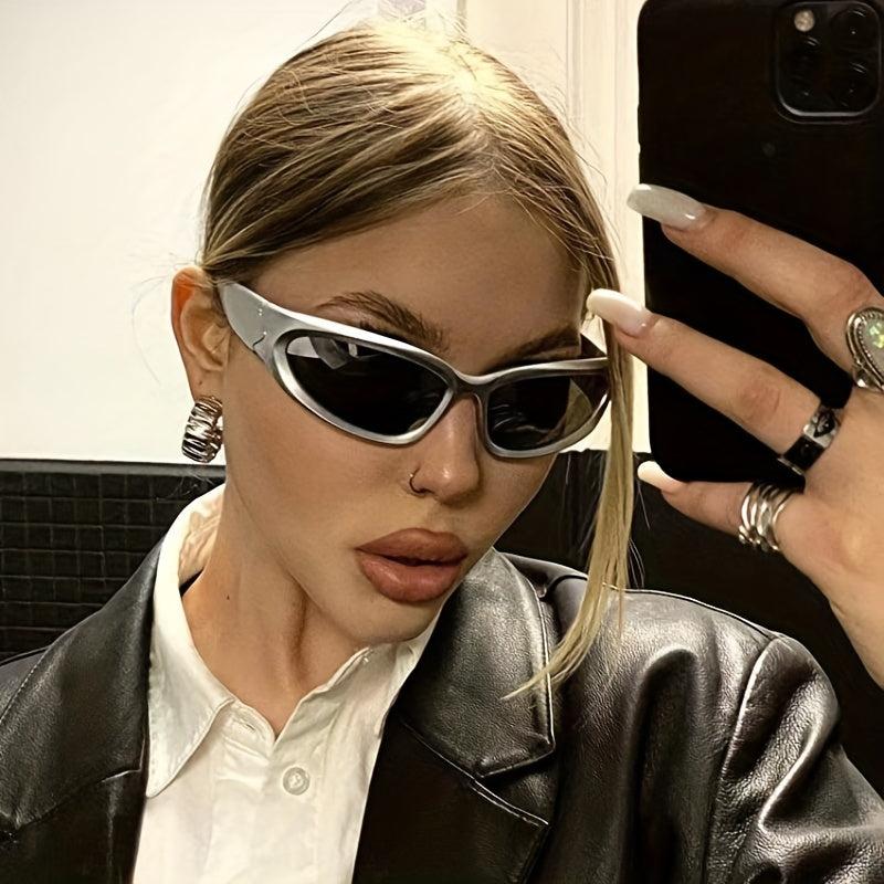 Y2K Oval Sunglasses Futuristic Sun Glasses UV400 Shades