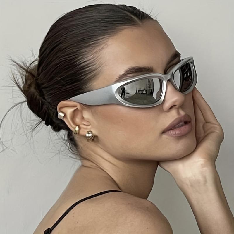 Y2K Oval Sunglasses Futuristic Sun Glasses UV400 Shades
