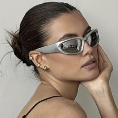 Y2K Oval Sunglasses Futuristic Sun Glasses UV400 Shades
