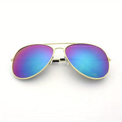 Aviator Sunglasses For Women Men Mirror Lens Metal Frame Glasses