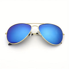 Aviator Sunglasses For Women Men Mirror Lens Metal Frame Glasses