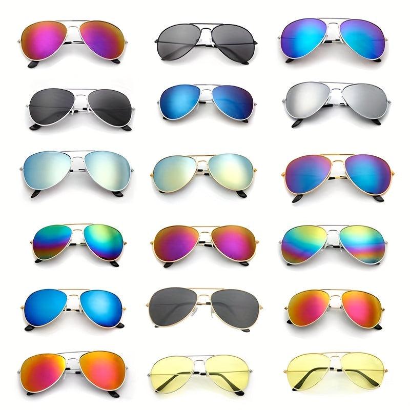 Aviator Sunglasses For Women Men Mirror Lens Metal Frame Glasses