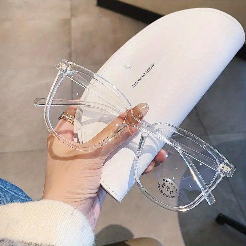 Square Anti Light Glasses For Women Men Rivet Decor