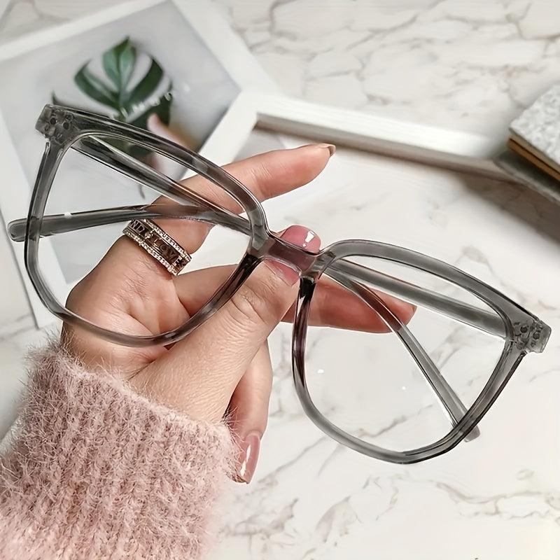 Square Anti Light Glasses For Women Men Rivet Decor