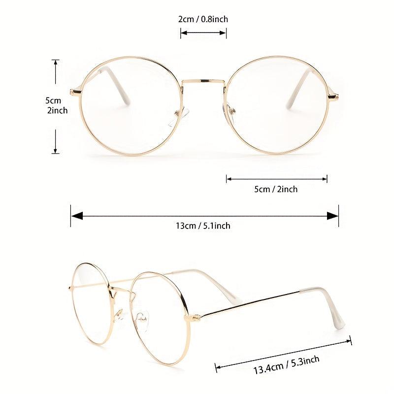 Minimalist Round Frame Clear Lens Glasses Anti Light Eyewear