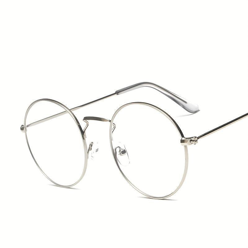 Minimalist Round Frame Clear Lens Glasses Anti Light Eyewear