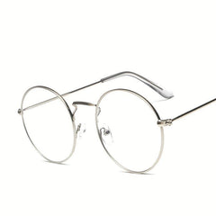 Minimalist Round Frame Clear Lens Glasses Anti Light Eyewear