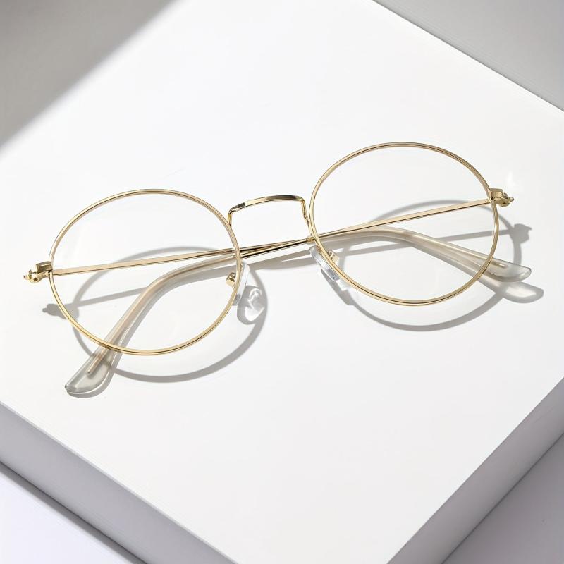 Minimalist Round Frame Clear Lens Glasses Anti Light Eyewear