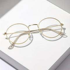 Minimalist Round Frame Clear Lens Glasses Anti Light Eyewear