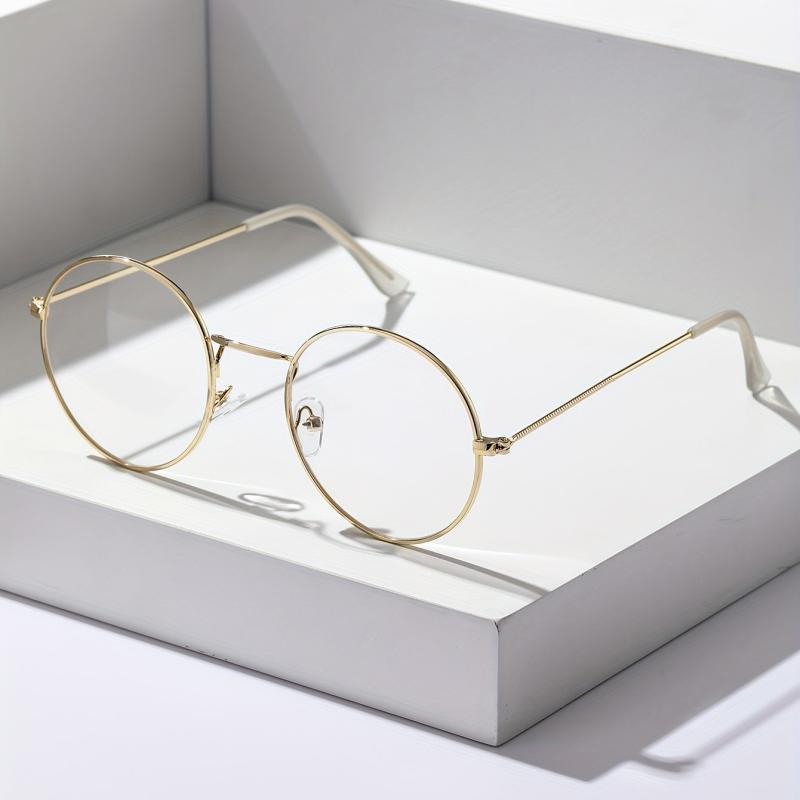 Minimalist Round Frame Clear Lens Glasses Anti Light Eyewear