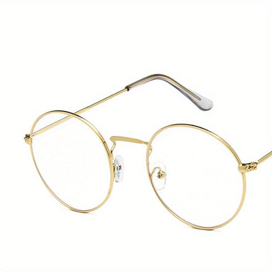 Minimalist Round Frame Clear Lens Glasses Anti Light Eyewear