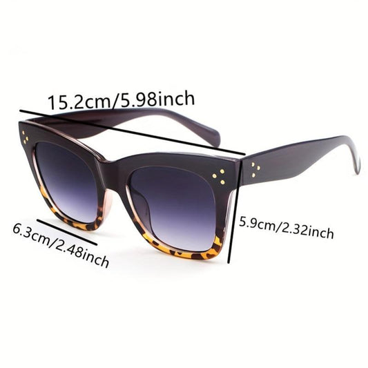 Oversized Leopard Sunglasses Vintage Sunshade UV Protection