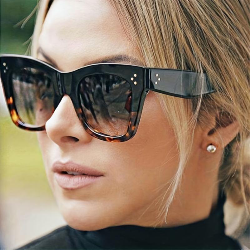 Oversized Leopard Sunglasses Vintage Sunshade UV Protection