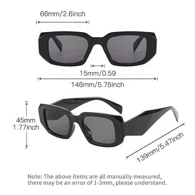 Rectangle Frame Sunglasses Rhomb Temple UV400