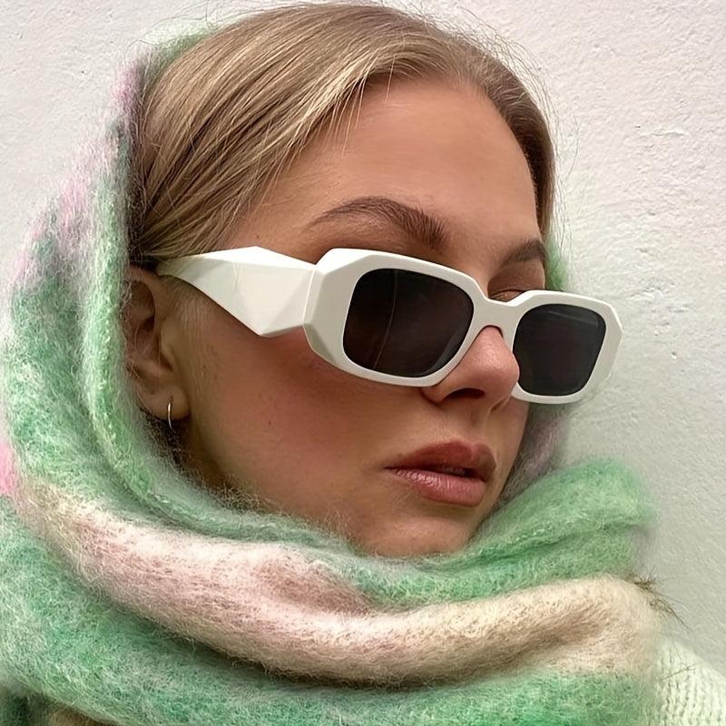 Rectangle Frame Sunglasses Rhomb Temple UV400