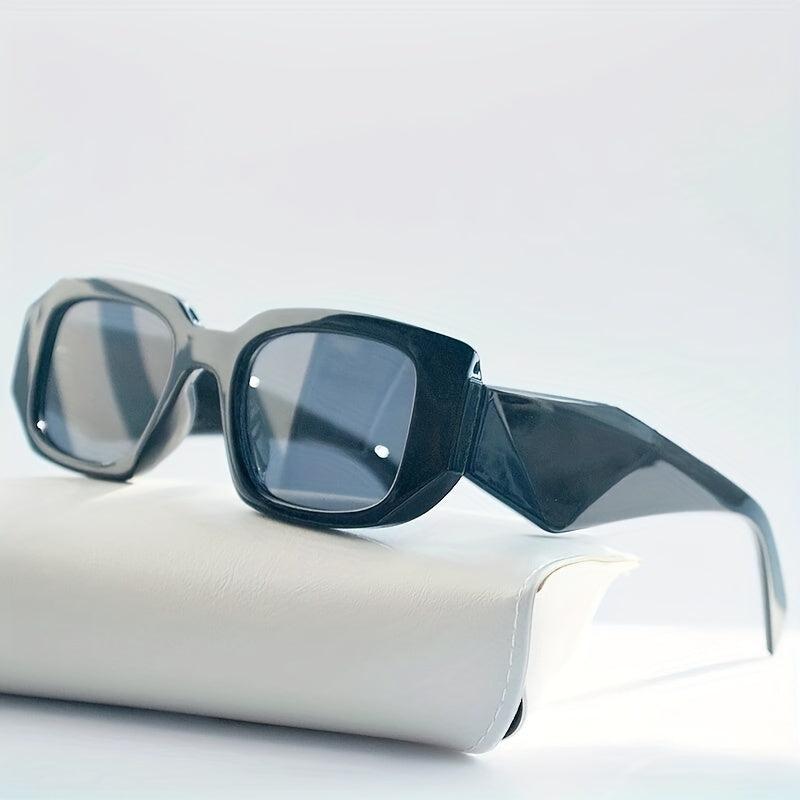 Rectangle Frame Sunglasses Rhomb Temple UV400