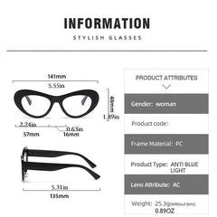 Women's Oval Spectacles Lens Leopard Print Frame Light Blocking Glasses