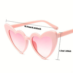 Heart Shaped Sunglasses Men Women Big Frame Cat Eye Vintage Glasses
