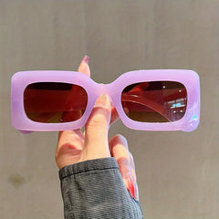 Retro Square Thick Frame Sunglasses Hip Hop Candy Outdoor Party Sunshade